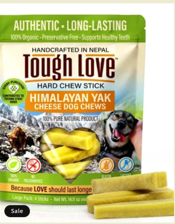 ToughLove Himalayan yak cheese dog chews — large 4-stick pack